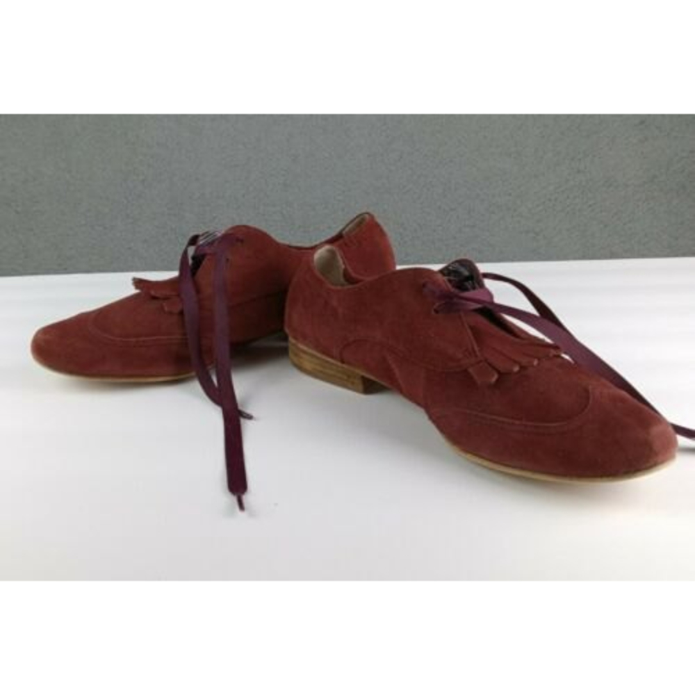 Hinge Size 9.5M Maroon Suede Leather Women's Loafers Shoes